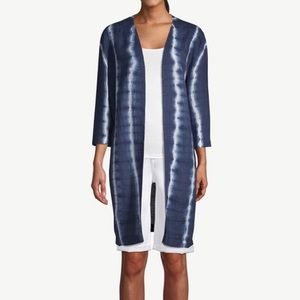 NWT Chico’s Linen Kimono Tie Dye Jacket in Indigo